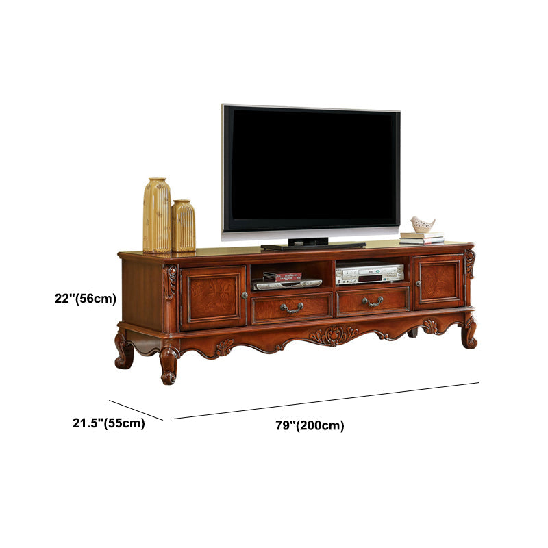 Brown Wooden TV Cabinet Traditional Style Home Living Room TV Stand Console with Drawers Clearhalo 'furn' 'furn_tv_stands_entertainment_centers' 'Furniture' 'Living Room Furniture' 'TV Stands & Entertainment Centers' 'TV Stands & Media Storage Furniture' 'tv_stands_entertainment_centers' 5920652