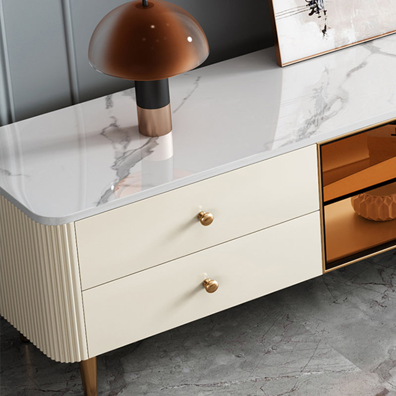 Slate and Metal Stand Console Modern Style Household Simple Closed TV Cabinet Clearhalo 'furn' 'furn_tv_stands_entertainment_centers' 'Furniture' 'Living Room Furniture' 'TV Stands & Entertainment Centers' 'TV Stands & Media Storage Furniture' 'tv_stands_entertainment_centers' 5920673