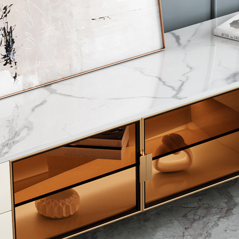 Slate and Metal Stand Console Modern Style Household Simple Closed TV Cabinet Clearhalo 'furn' 'furn_tv_stands_entertainment_centers' 'Furniture' 'Living Room Furniture' 'TV Stands & Entertainment Centers' 'TV Stands & Media Storage Furniture' 'tv_stands_entertainment_centers' 5920674