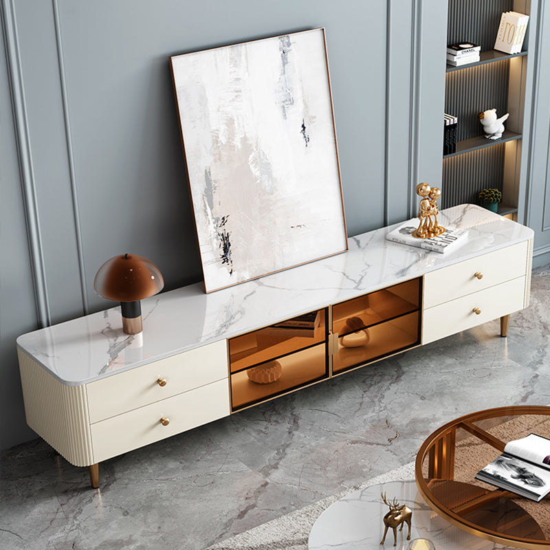 Slate and Metal Stand Console Modern Style Household Simple Closed TV Cabinet Clearhalo 'furn' 'furn_tv_stands_entertainment_centers' 'Furniture' 'Living Room Furniture' 'TV Stands & Entertainment Centers' 'TV Stands & Media Storage Furniture' 'tv_stands_entertainment_centers' 5920677