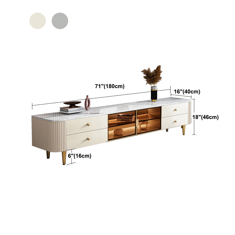 Slate and Metal Stand Console Modern Style Household Simple Closed TV Cabinet Clearhalo 'furn' 'furn_tv_stands_entertainment_centers' 'Furniture' 'Living Room Furniture' 'TV Stands & Entertainment Centers' 'TV Stands & Media Storage Furniture' 'tv_stands_entertainment_centers' 5920679