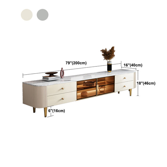 Slate and Metal Stand Console Modern Style Household Simple Closed TV Cabinet Clearhalo 'furn' 'furn_tv_stands_entertainment_centers' 'Furniture' 'Living Room Furniture' 'TV Stands & Entertainment Centers' 'TV Stands & Media Storage Furniture' 'tv_stands_entertainment_centers' 5920680