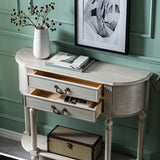 Tavolo di divano console mezzaluna moderna di metà secolo tavolo in legno di gomma per sala