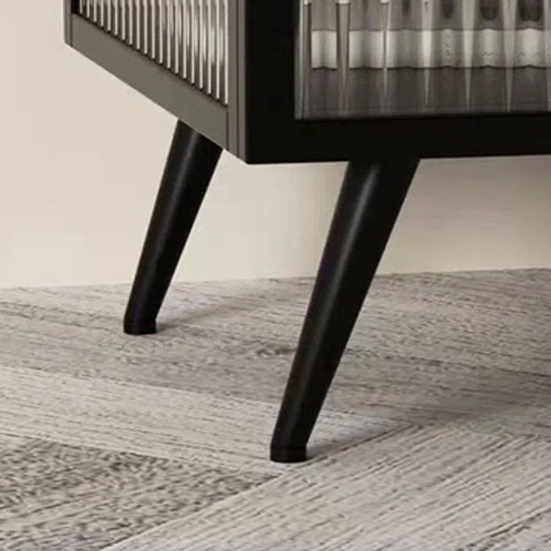 Modern Lower Shelf Nightstand Metal Bedside Cabinet with Glass Door for Bedroom Clearhalo 'Bedroom Furniture' 'furn' 'furn_night_stand' 'Furniture' 'night_stand' 'Nightstands' 5920765