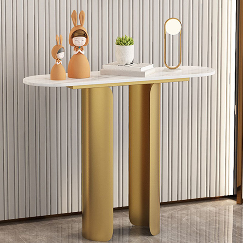 12 "wグラムコンソールテーブルストーンオーバルステイン抵抗性アクセントテーブル