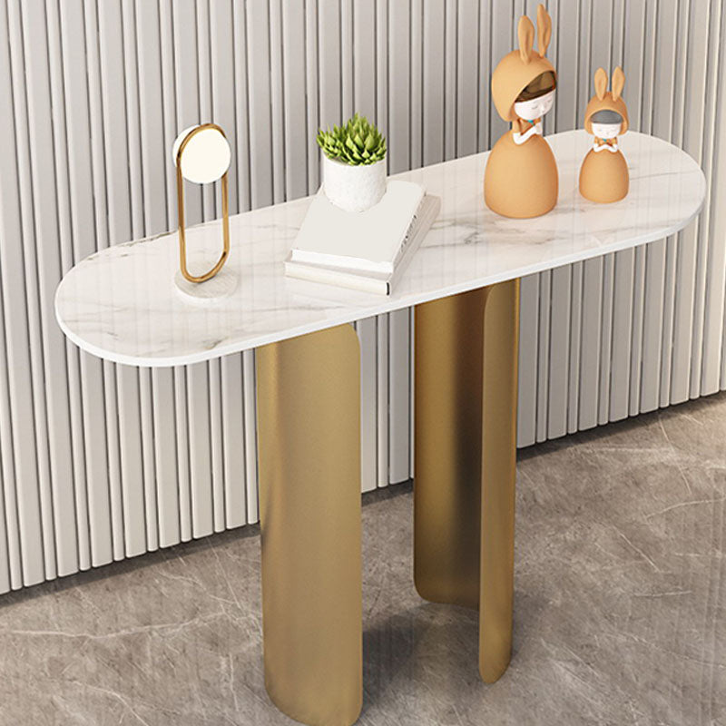 12 "wグラムコンソールテーブルストーンオーバルステイン抵抗性アクセントテーブル