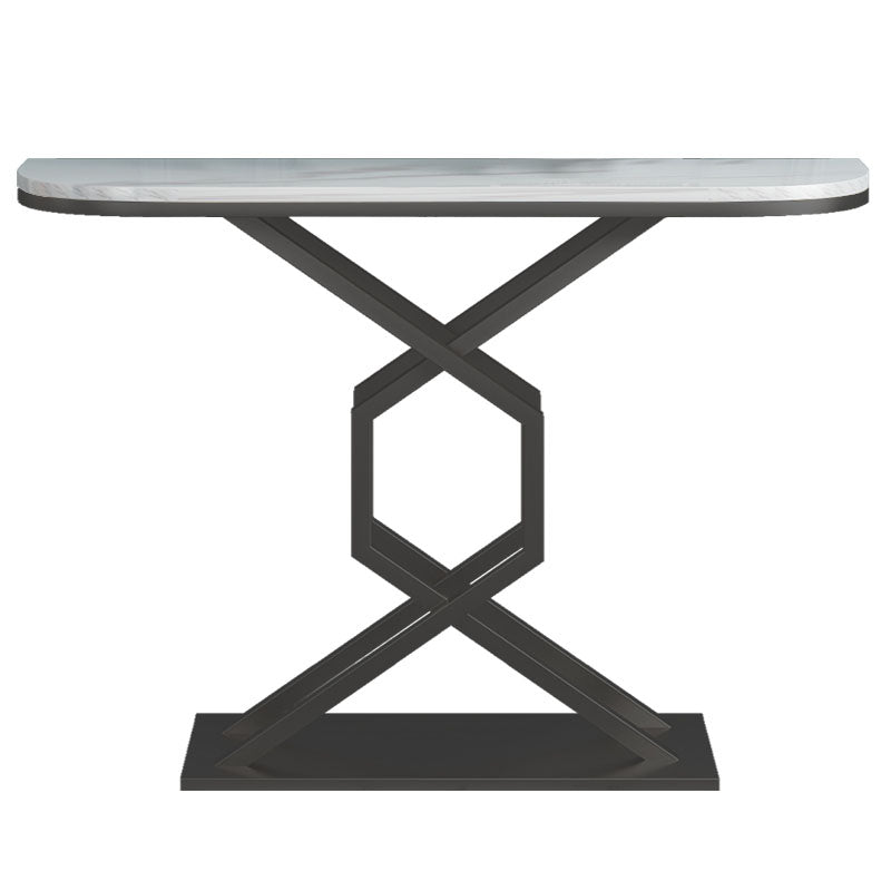 Tavolo console di marmo glam resistente alla mezza luna resistente a 12 "W tavolo accento per Hall