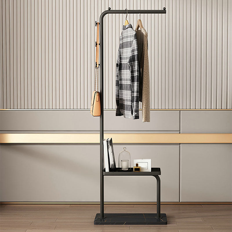 Contemporary Metal Coat Rack 3 Coat Hooks Standing Coat Rack Clearhalo 'Entry & Mudroom Furniture' 'furn' 'furn_hall_tree_coat_racks' 'Furniture' 'Hall Trees & Coat Racks' 'hall_tree_coat_racks' 5921061