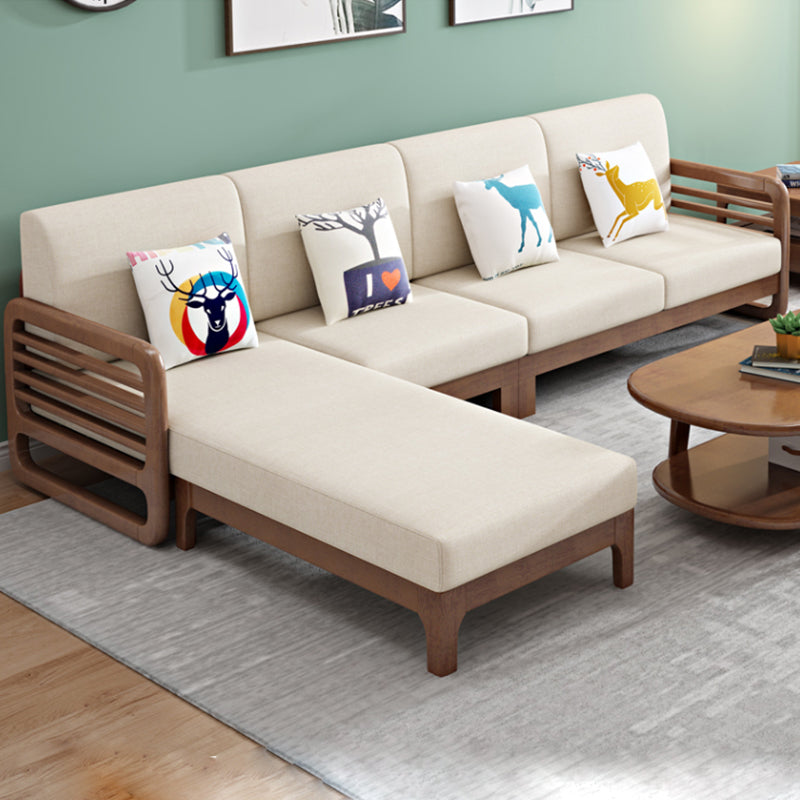 Nordic Stoffsofa Chaise Wohnzimmer Quadratarm Arm Kissen Sofa Bett