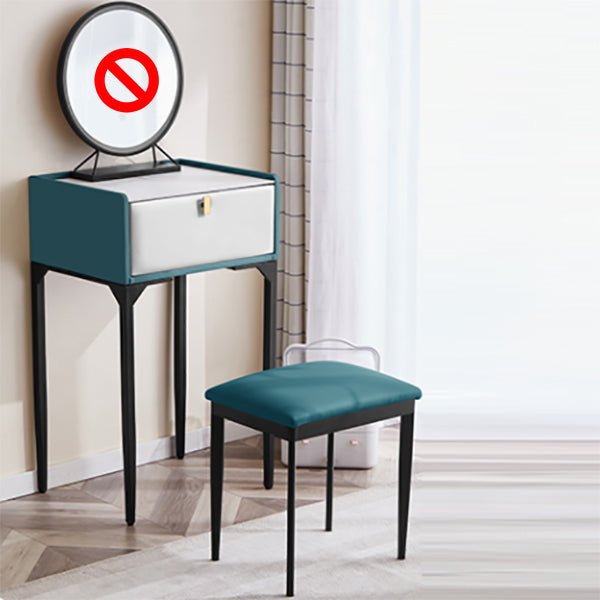 Pine Bedroom Contemporary Storage Box 1 Drawers Wood Vanity Table Peacock Blue Clearhalo 'Bedroom Furniture' 'furn' 'furn_makeup_vanities' 'Furniture' 'Makeup Vanities' 'makeup_vanities' 5921358