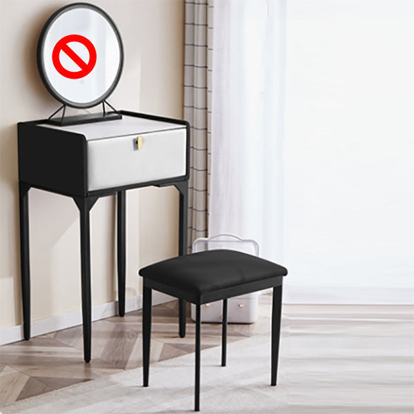 Pine Bedroom Contemporary Storage Box 1 Drawers Wood Vanity Table Black-White Clearhalo 'Bedroom Furniture' 'furn' 'furn_makeup_vanities' 'Furniture' 'Makeup Vanities' 'makeup_vanities' 5921360