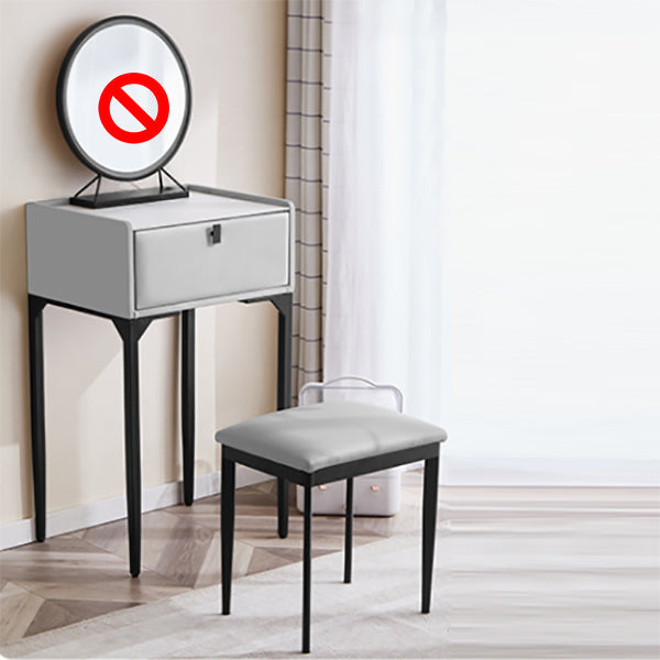 Pine Bedroom Contemporary Storage Box 1 Drawers Wood Vanity Table Light Gray Clearhalo 'Bedroom Furniture' 'furn' 'furn_makeup_vanities' 'Furniture' 'Makeup Vanities' 'makeup_vanities' 5921363