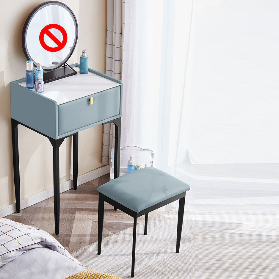 Pine Bedroom Contemporary Storage Box 1 Drawers Wood Vanity Table Beige Blue Clearhalo 'Bedroom Furniture' 'furn' 'furn_makeup_vanities' 'Furniture' 'Makeup Vanities' 'makeup_vanities' 5921370