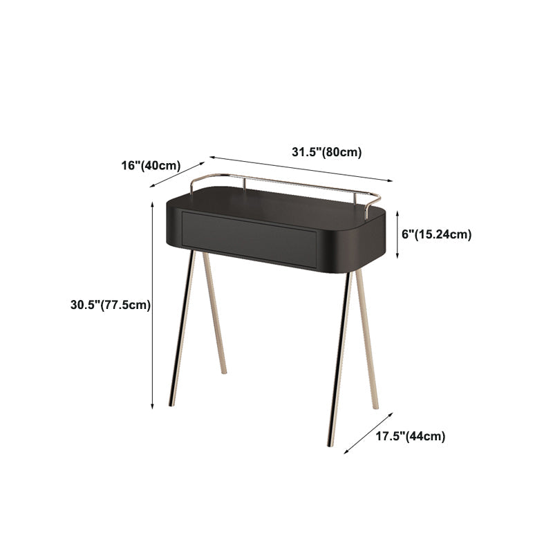 Mesa de escritorio de tocador de maquillaje contemporáneo de madera con cajón en negro