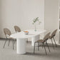 Stone Top Dining Table Modern Oval Dining Table in White with Double Pedestal 70.9"L x 31.5"W x 29.5"H Without Chairs Clearhalo 'Dining Tables & Seating' 'Dining Tables' 'dining_table' 'furn' 'furn_dining_table' 'Furniture' 'Kitchen & Dining Furniture' 5921453