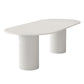 Stone Top Dining Table Modern Oval Dining Table in White with Double Pedestal Without Chairs Clearhalo 'Dining Tables & Seating' 'Dining Tables' 'dining_table' 'furn' 'furn_dining_table' 'Furniture' 'Kitchen & Dining Furniture' 5921456