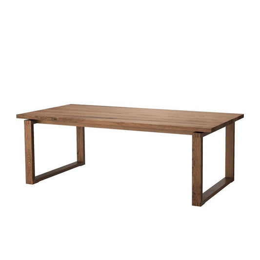 Natural Rectangle Dining Site Table Modern Solid Wood Sled Base Dining Table Without Chairs