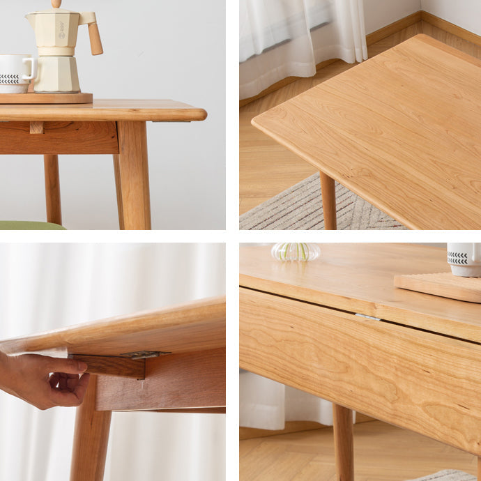 Tavolo da pranzo moderno di metà secolo rettangolo tavolo da pranzo in legno massiccio con 4 gambe