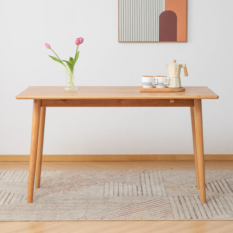 Tavolo da pranzo moderno di metà secolo rettangolo tavolo da pranzo in legno massiccio con 4 gambe