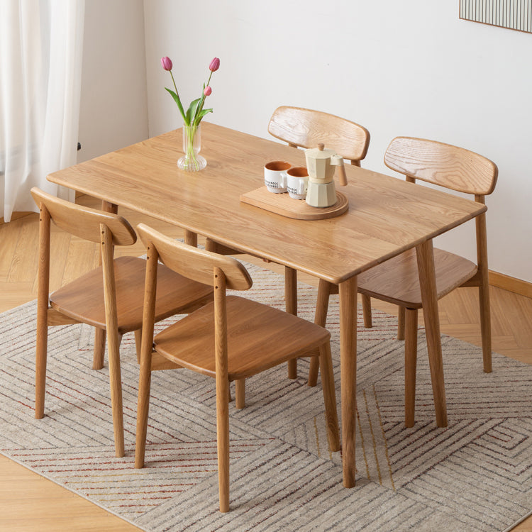 Tavolo da pranzo moderno di metà secolo rettangolo tavolo da pranzo in legno massiccio con 4 gambe