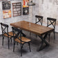 Rectangle Dining Table Industrial Dining Table with Iron Base 63"L x 27.6"W x 29.5"H Without Chairs Clearhalo 'Dining Tables & Seating' 'Dining Tables' 'dining_table' 'furn' 'furn_dining_table' 'Furniture' 'Kitchen & Dining Furniture' 5921521