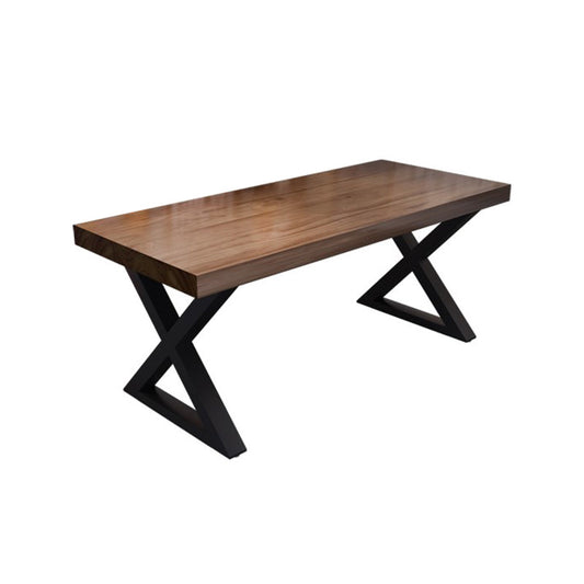 Rectangle Dining Table Industrial Dining Table with Iron Base Without Chairs