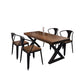 Rectangle Dining Table Industrial Dining Table with Iron Base Clearhalo 'Dining Tables & Seating' 'Dining Tables' 'dining_table' 'furn' 'furn_dining_table' 'Furniture' 'Kitchen & Dining Furniture' 5921526