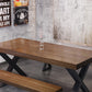 Rectangle Dining Table Industrial Dining Table with Iron Base Clearhalo 'Dining Tables & Seating' 'Dining Tables' 'dining_table' 'furn' 'furn_dining_table' 'Furniture' 'Kitchen & Dining Furniture' 5921528
