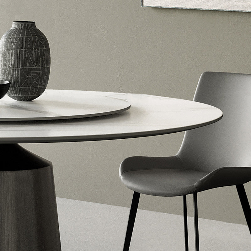 Tavolo da pranzo in pietra rotonda mobili bianchi moderni con base di piedistallo per casa