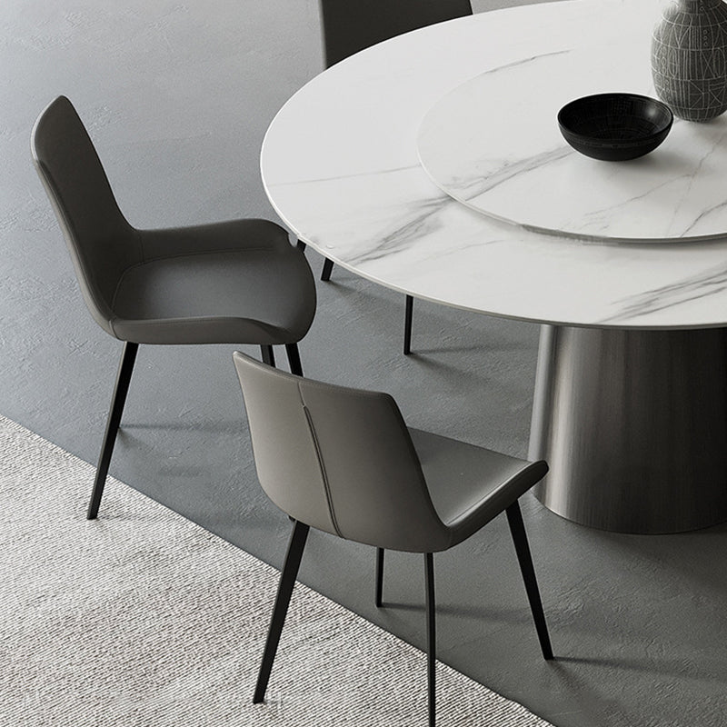 Tavolo da pranzo in pietra rotonda mobili bianchi moderni con base di piedistallo per casa