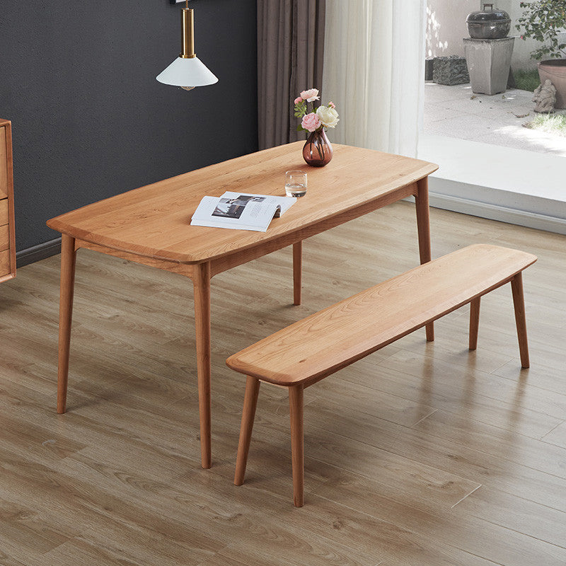 Rectangular Solid Wood Dining Table Modern Natural or Brown Furniture with 4 Legs for Home Natural Without Chairs Clearhalo 'Dining Tables & Seating' 'Dining Tables' 'dining_table' 'furn' 'furn_dining_table' 'Furniture' 'Kitchen & Dining Furniture' 5921618