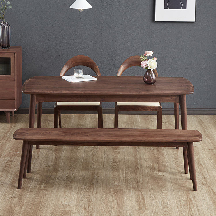 Rectangular Solid Wood Dining Table Modern Natural or Brown Furniture with 4 Legs for Home Brown 55.1"L x 29.5"W x 29.5"H Without Chairs Clearhalo 'Dining Tables & Seating' 'Dining Tables' 'dining_table' 'furn' 'furn_dining_table' 'Furniture' 'Kitchen & Dining Furniture' 5921619