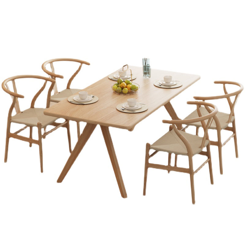 Pine Solid Wood Dining Table Rectangle Dining Table in Natural