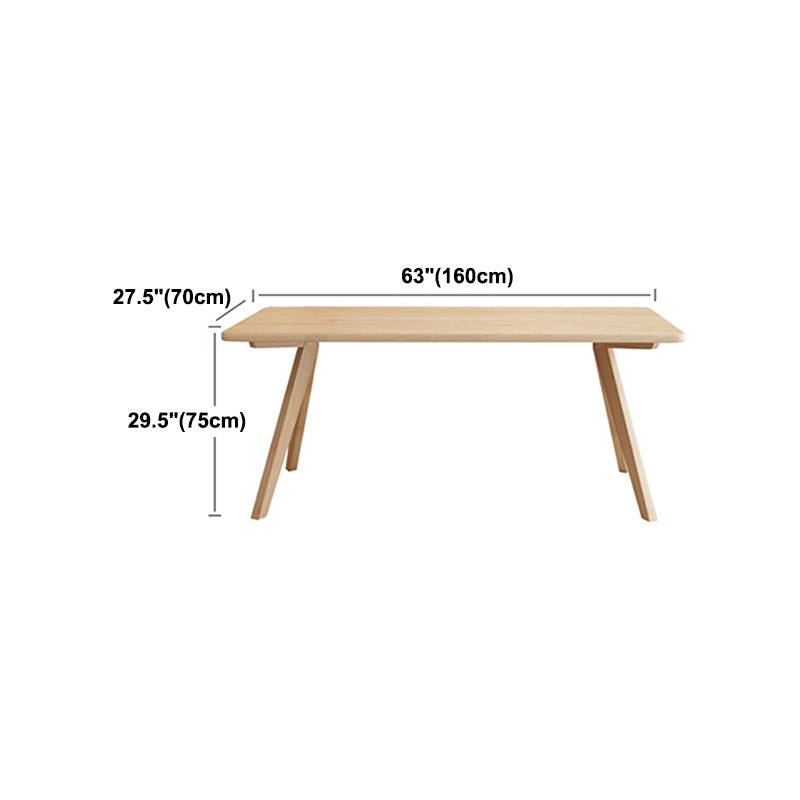 Pine Solid Wood Dining Table Rectangle Dining Table in Natural