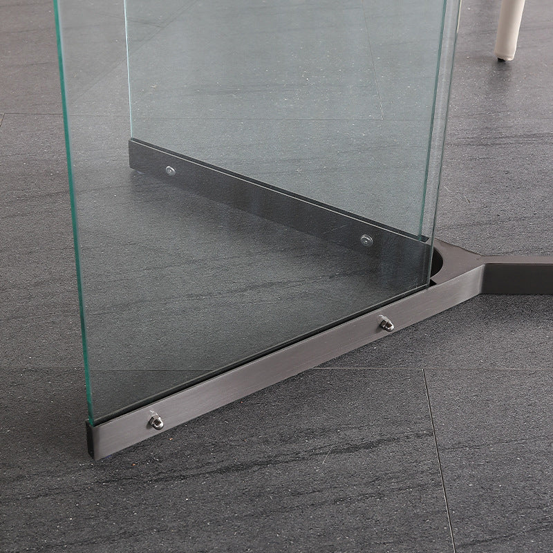 Rechthoekige blauwe stenen eettafel Modern gehard glazen meubels met schroeftafel