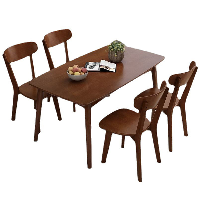 Table à manger en bois massif rectangulaire meubles modernes avec 4 jambes pour un usage domestique