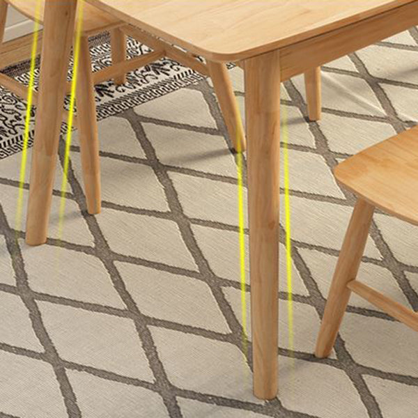 Table à manger en bois massif rectangulaire meubles modernes avec 4 jambes pour un usage domestique