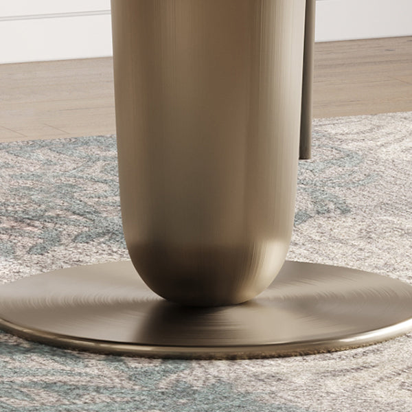 Table à manger ronde gris table à manger en pierre avec piédestal