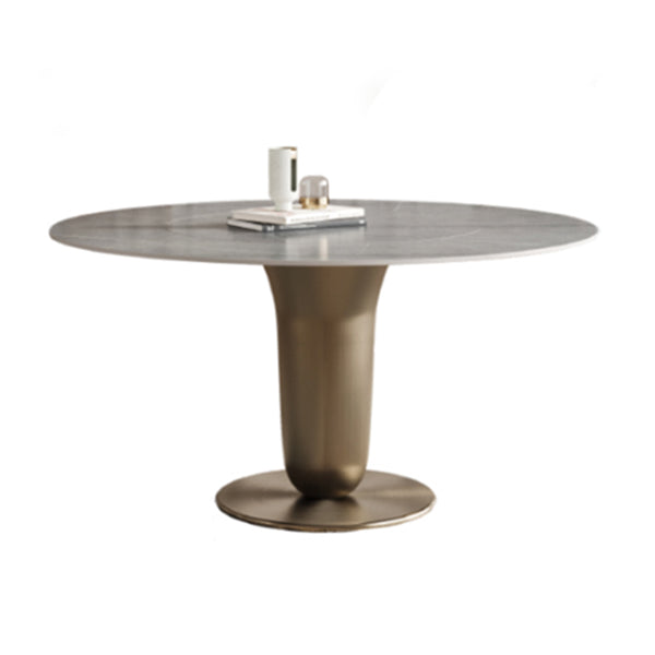Table à manger ronde gris table à manger en pierre avec piédestal