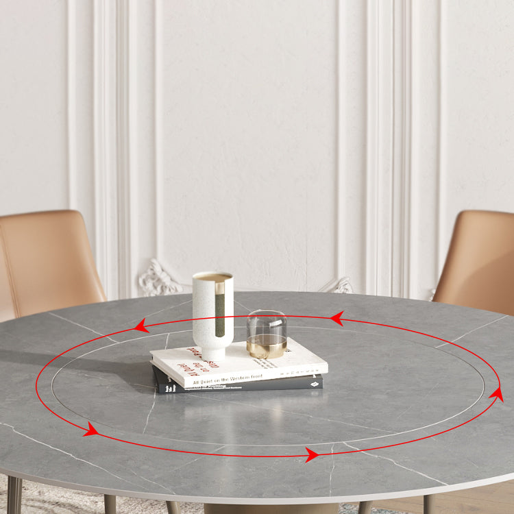 Table à manger ronde gris table à manger en pierre avec piédestal