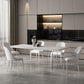 Rectangle Dining Table Stone Dining Table with Acrylic Double Pedestal