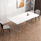 Rectangle Dining Table Stone Dining Table with Acrylic Double Pedestal