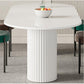 Mesa de comedor ovalada Mesa de comedor de piedra moderna en blanco con doble pedestal