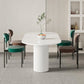 Mesa de comedor ovalada Mesa de comedor de piedra moderna en blanco con doble pedestal