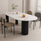 White Oval Top Dining Table Modern Stone Top Dining Table for Dining Room