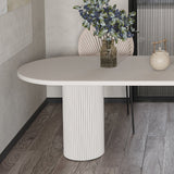 Stone Top Dining Table Modern Double Pedestal Dining Table for Kitchen Clearhalo 'Dining Tables & Seating' 'Dining Tables' 'dining_table' 'furn' 'furn_dining_table' 'Furniture' 'Kitchen & Dining Furniture' 5921962