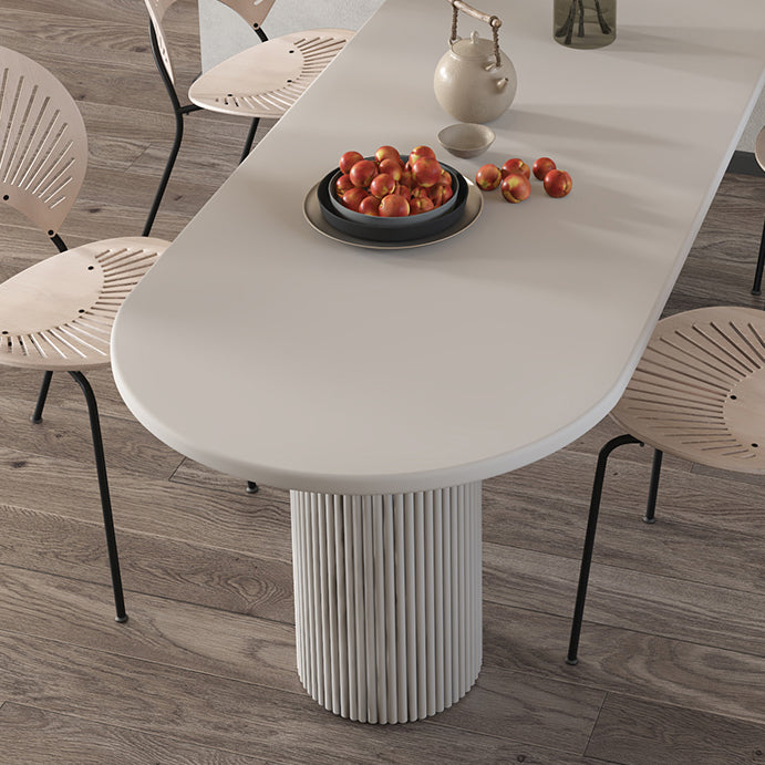 Stone Top Dining Table Modern Double Pedestal Dining Table for Kitchen Clearhalo 'Dining Tables & Seating' 'Dining Tables' 'dining_table' 'furn' 'furn_dining_table' 'Furniture' 'Kitchen & Dining Furniture' 5921964