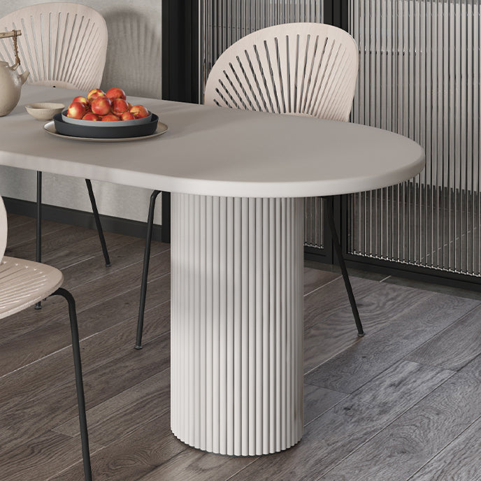 Stone Top Dining Table Modern Double Pedestal Dining Table for Kitchen Clearhalo 'Dining Tables & Seating' 'Dining Tables' 'dining_table' 'furn' 'furn_dining_table' 'Furniture' 'Kitchen & Dining Furniture' 5921965