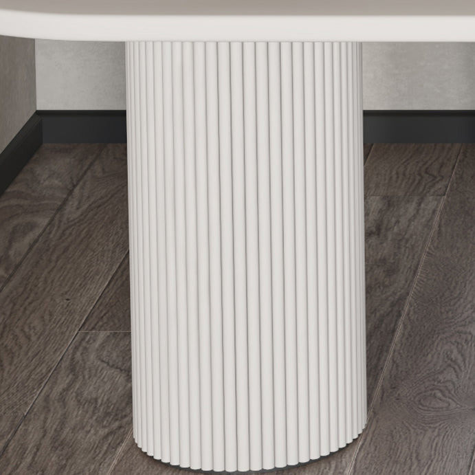 Stone Top Dining Table Modern Double Pedestal Dining Table for Kitchen Clearhalo 'Dining Tables & Seating' 'Dining Tables' 'dining_table' 'furn' 'furn_dining_table' 'Furniture' 'Kitchen & Dining Furniture' 5921966