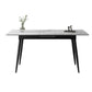 Rectangular Sintered Stone Dining Table Modern Furniture with 4 Legs for Home White 47.2"L x 31.5"W x 29.5"H Without Chairs Clearhalo 'Dining Tables & Seating' 'Dining Tables' 'dining_table' 'furn' 'furn_dining_table' 'Furniture' 'Kitchen & Dining Furniture' 5921978